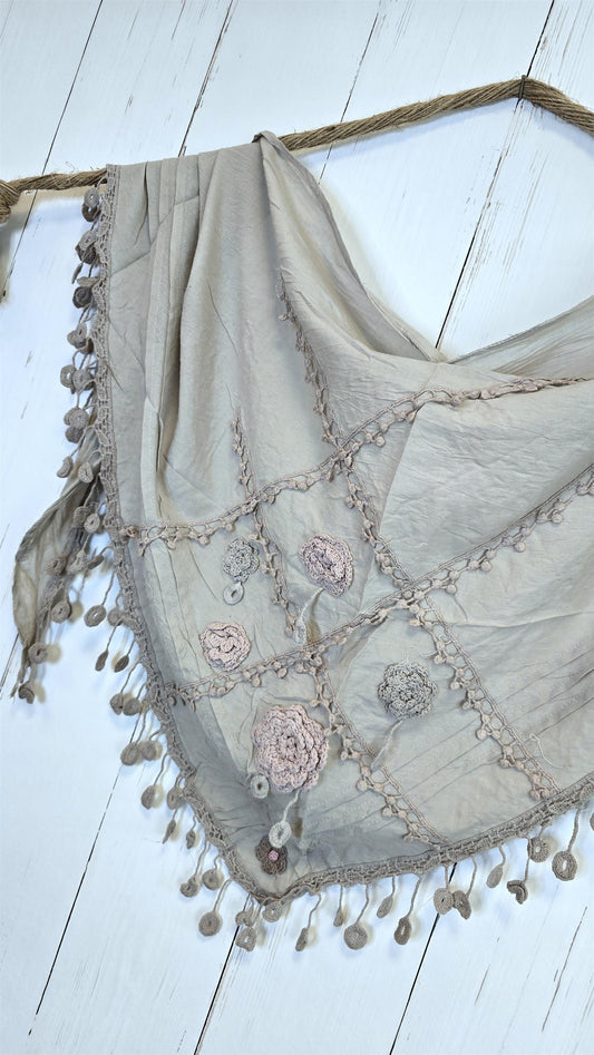 Chloe bomull skjerf taupe