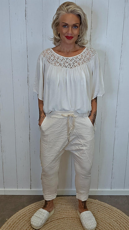 Baggy bukse beige