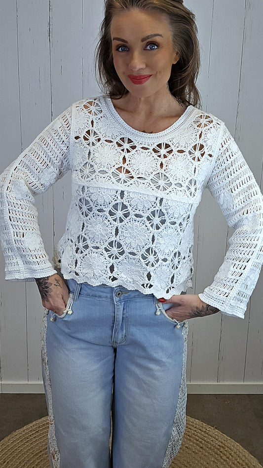 Asta blondetopp hvit