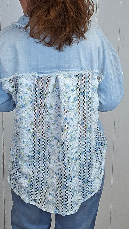 Kine denim skjorte lyseblå