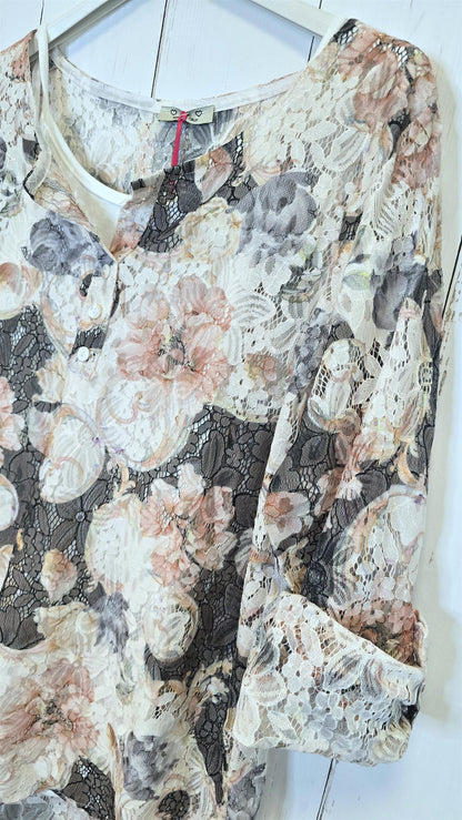 Celine lace topp svart
