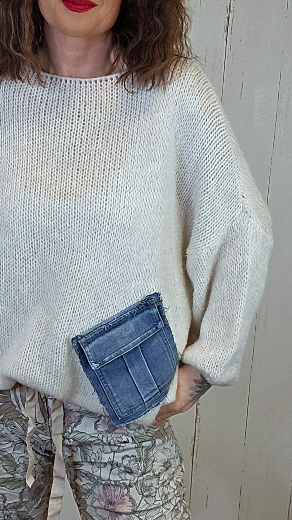 Bella Strikket Genser Creme