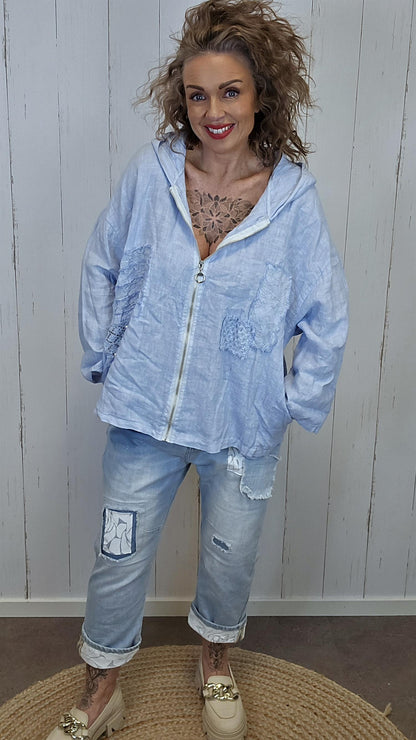 Lina lin hettejakke blå