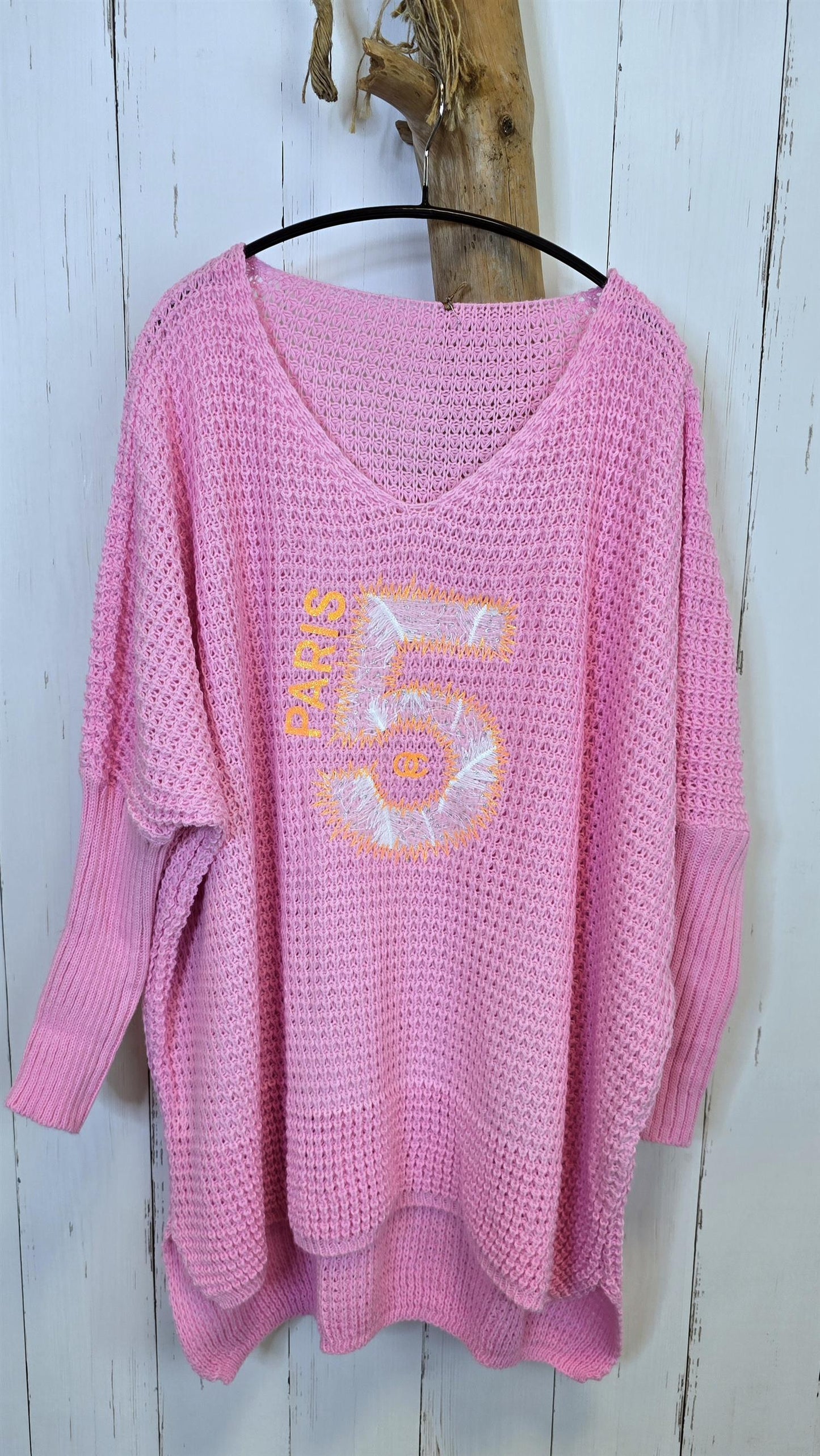 Line strikkegenser rosa