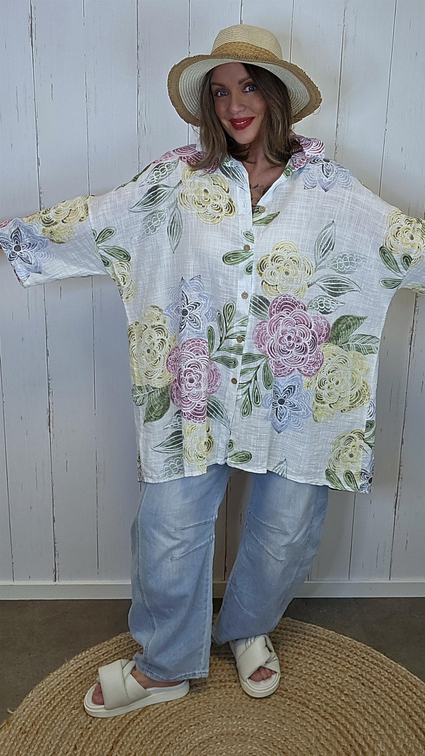 Gina lang skjorte fargemix