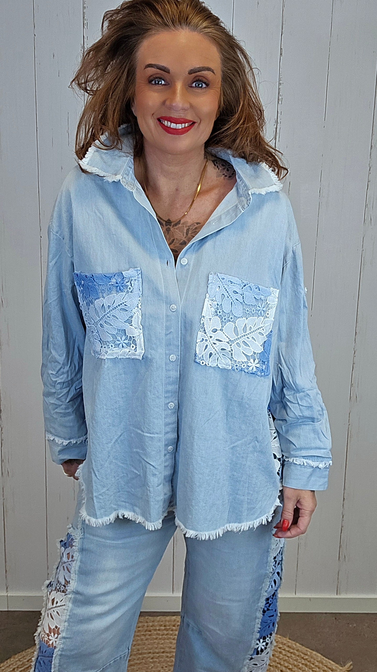 Laura denim skjorte lyseblå
