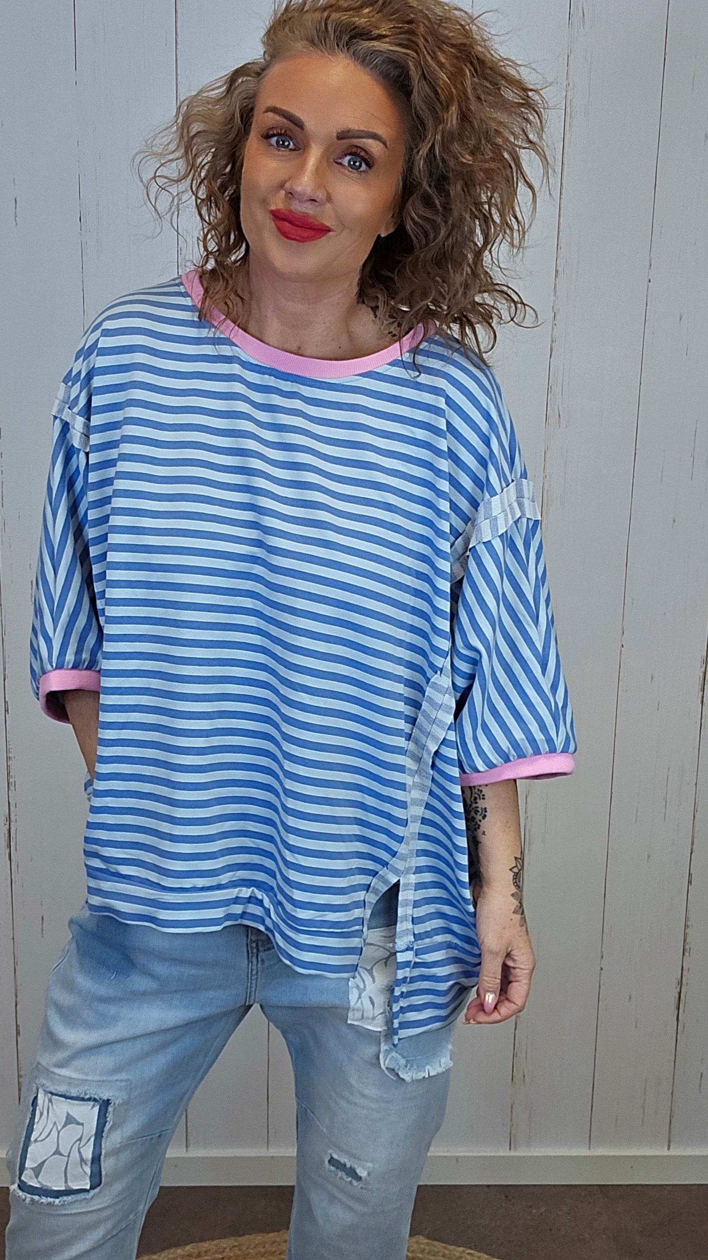 Sofie stripet topp blå