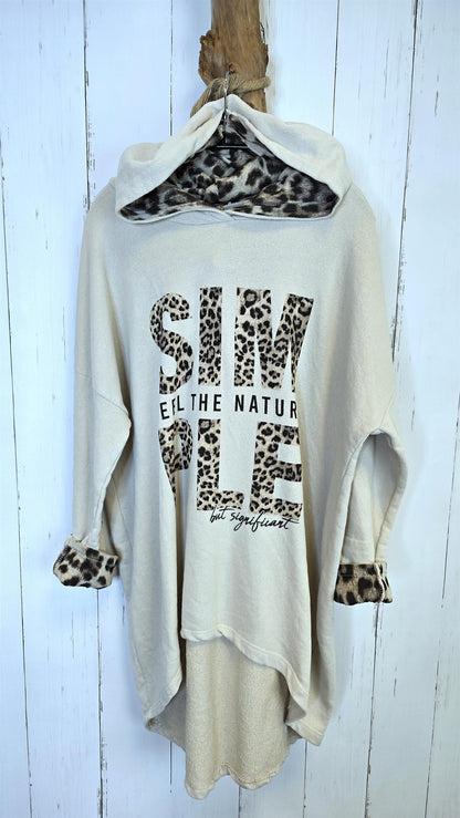 Simone hettegenser beige