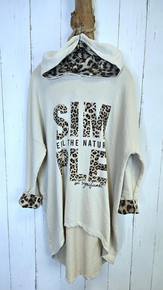 Simone hettegenser beige