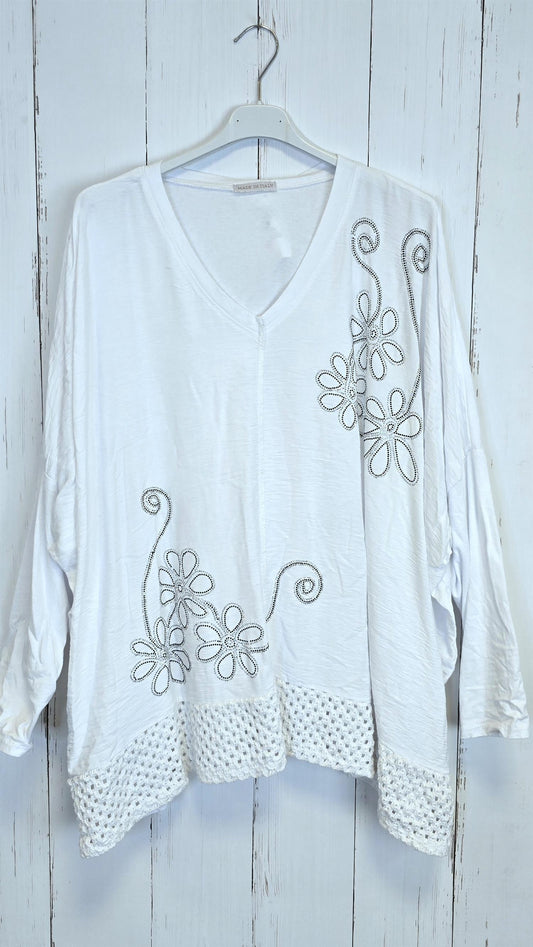 Giselle baggy topp hvit