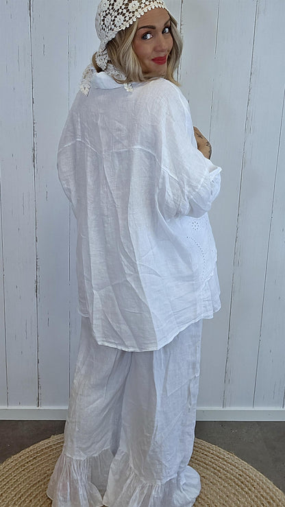 Johanne lin skjorte med broderidetaljer