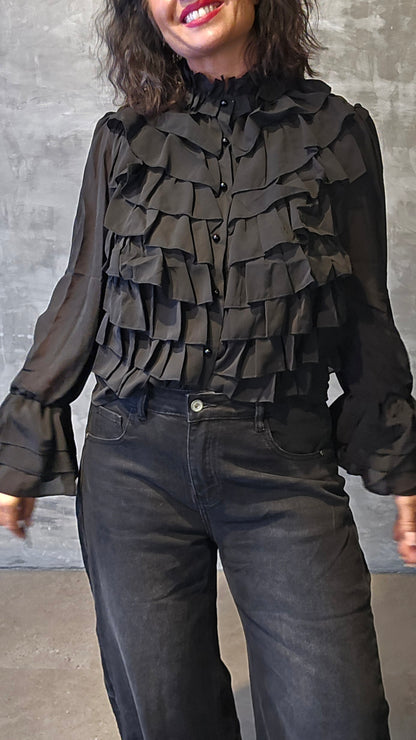 Kajsa skjorte bluse svart