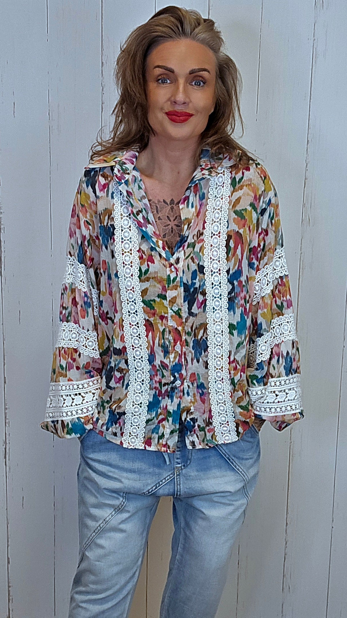 Sunniva skjortebluse multi colour