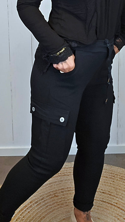 Mia cargo bukse svart