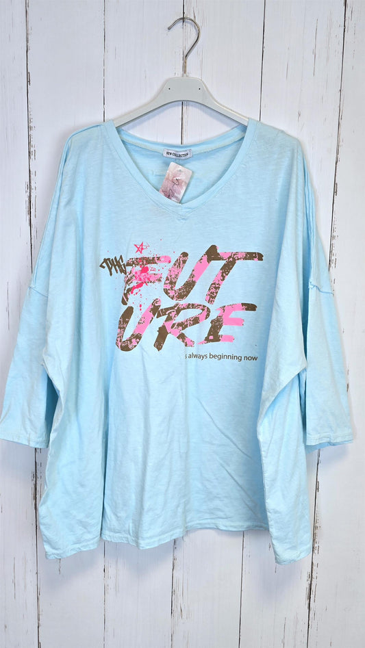 Future oversized topp mintblå