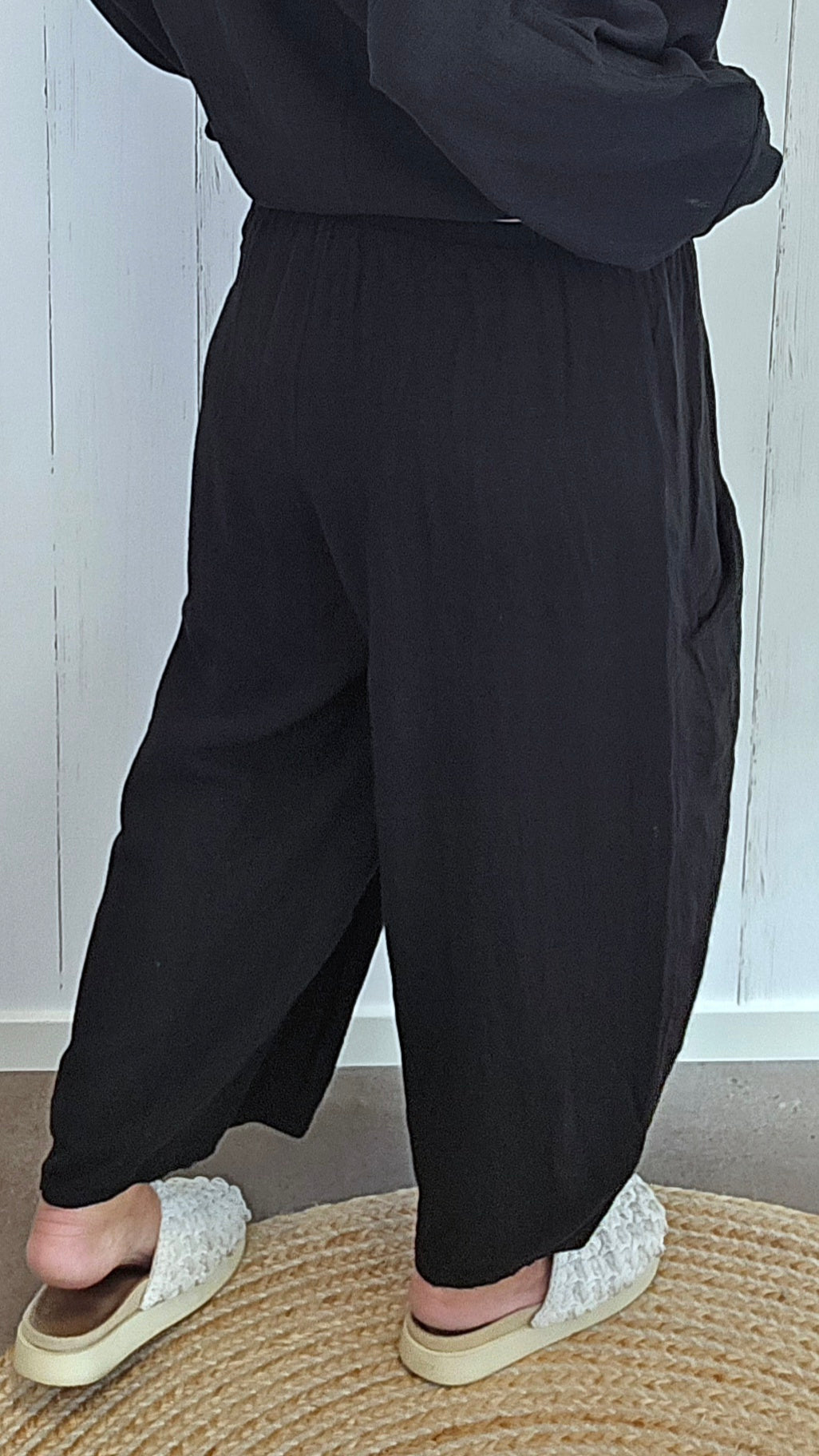 Becky baggy bukse svart