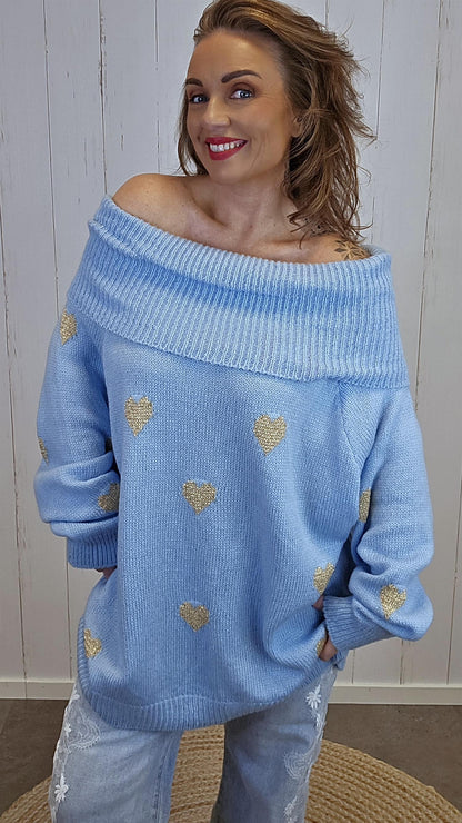 Alva hjertegenser lyseblå