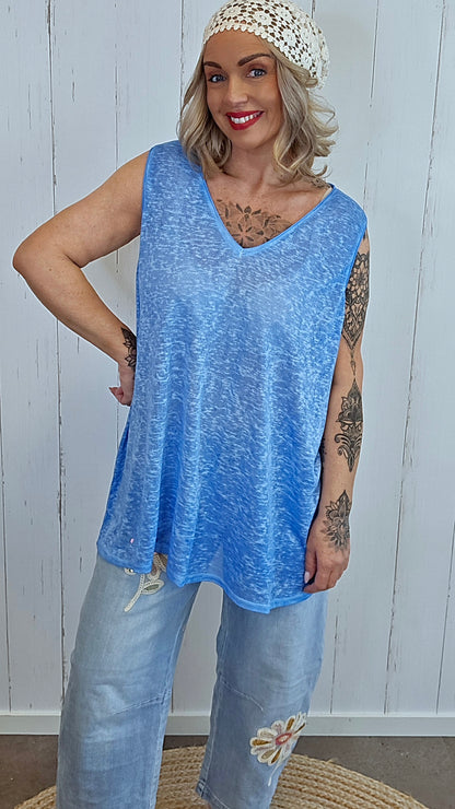Laura singlet basic blå