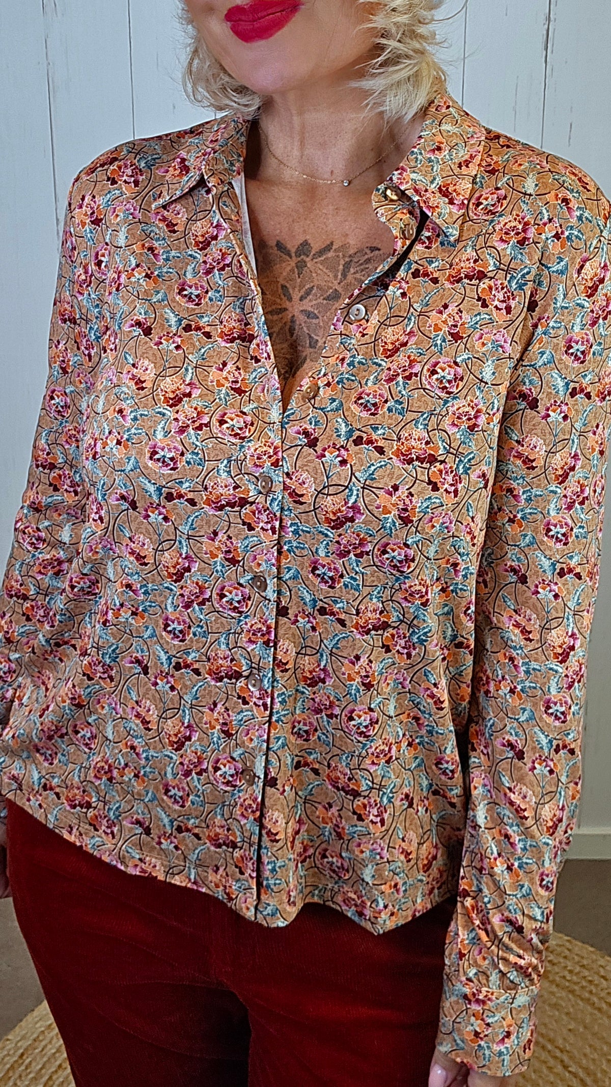 Pia floral skjorte