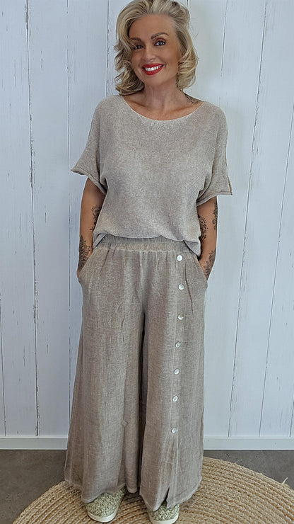 Line bukse taupe