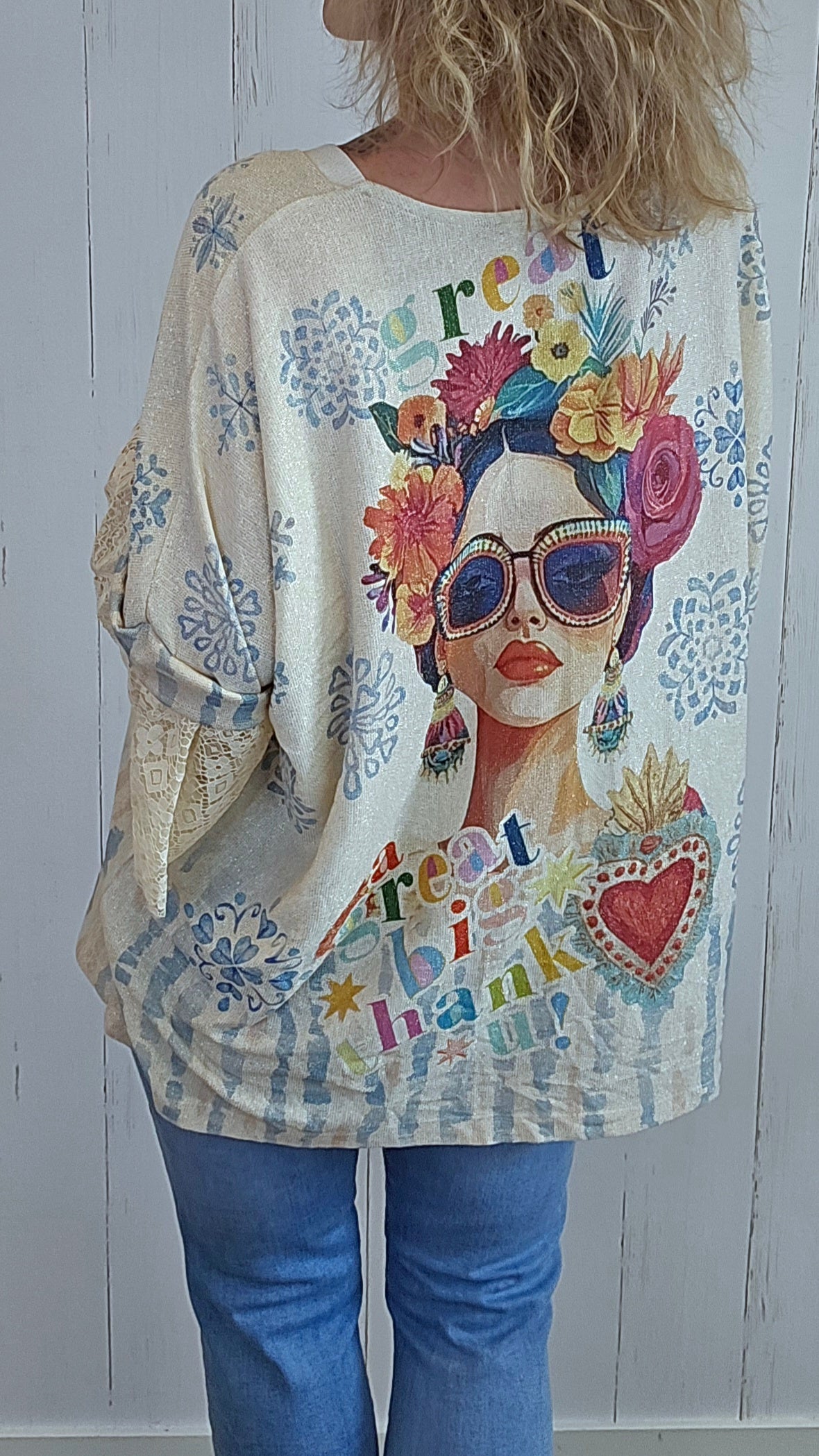 Frida topp med print