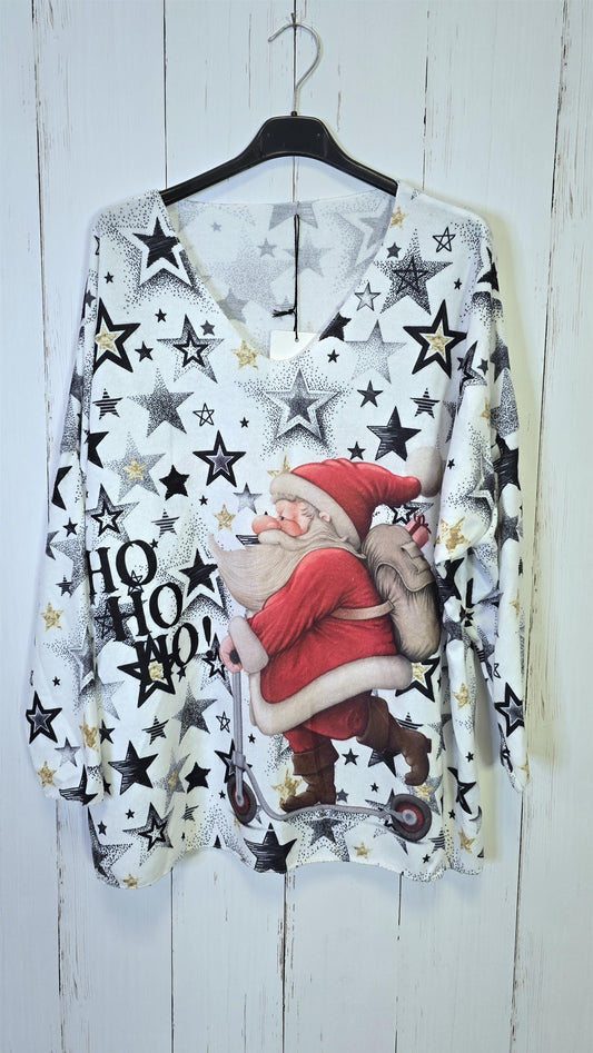 Nisse Julegenser Med Stjerner og Ho Ho Ho