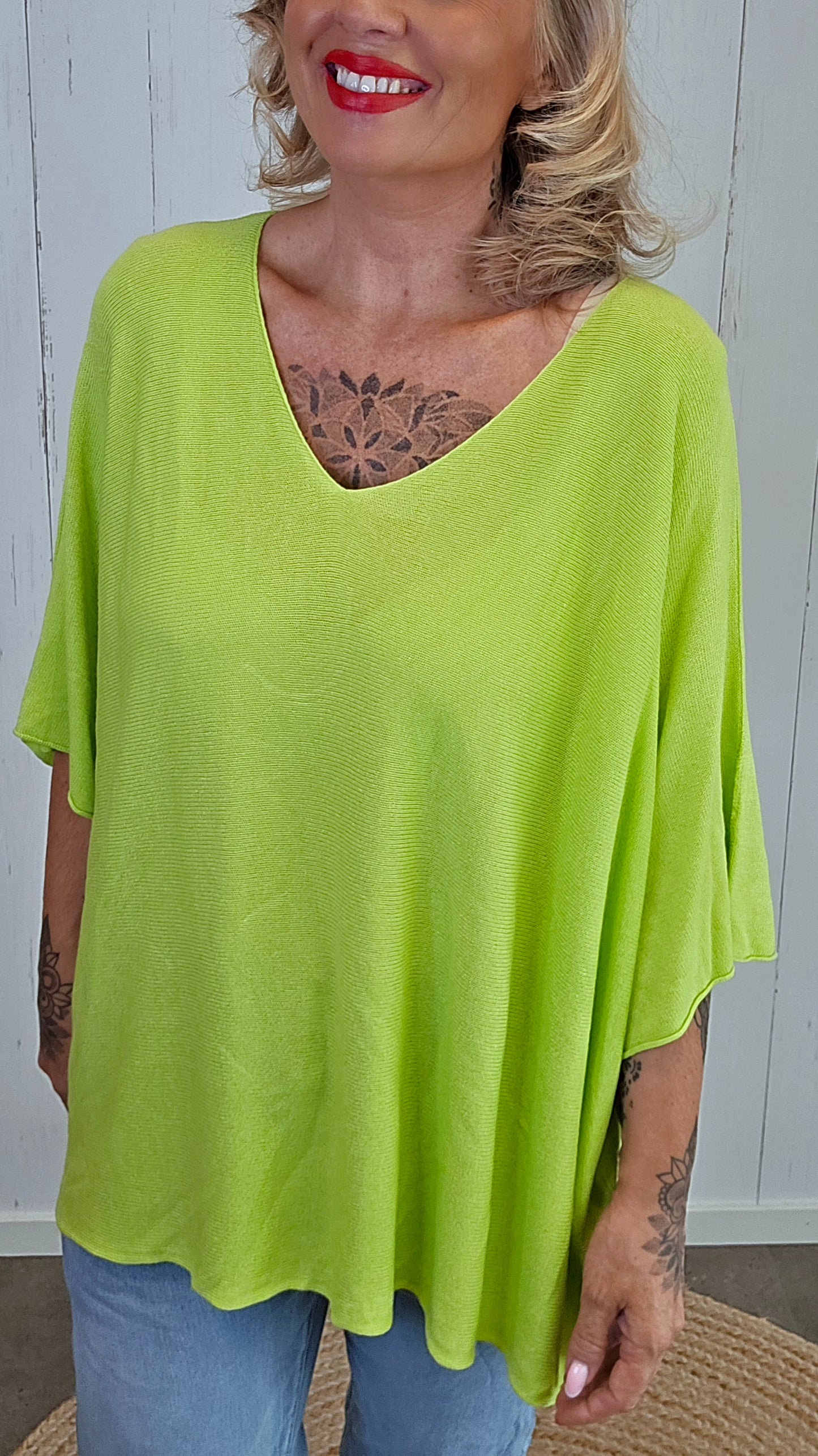 Leah genser topp lime grønn