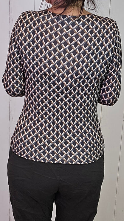 Runa mønstrete topp svart