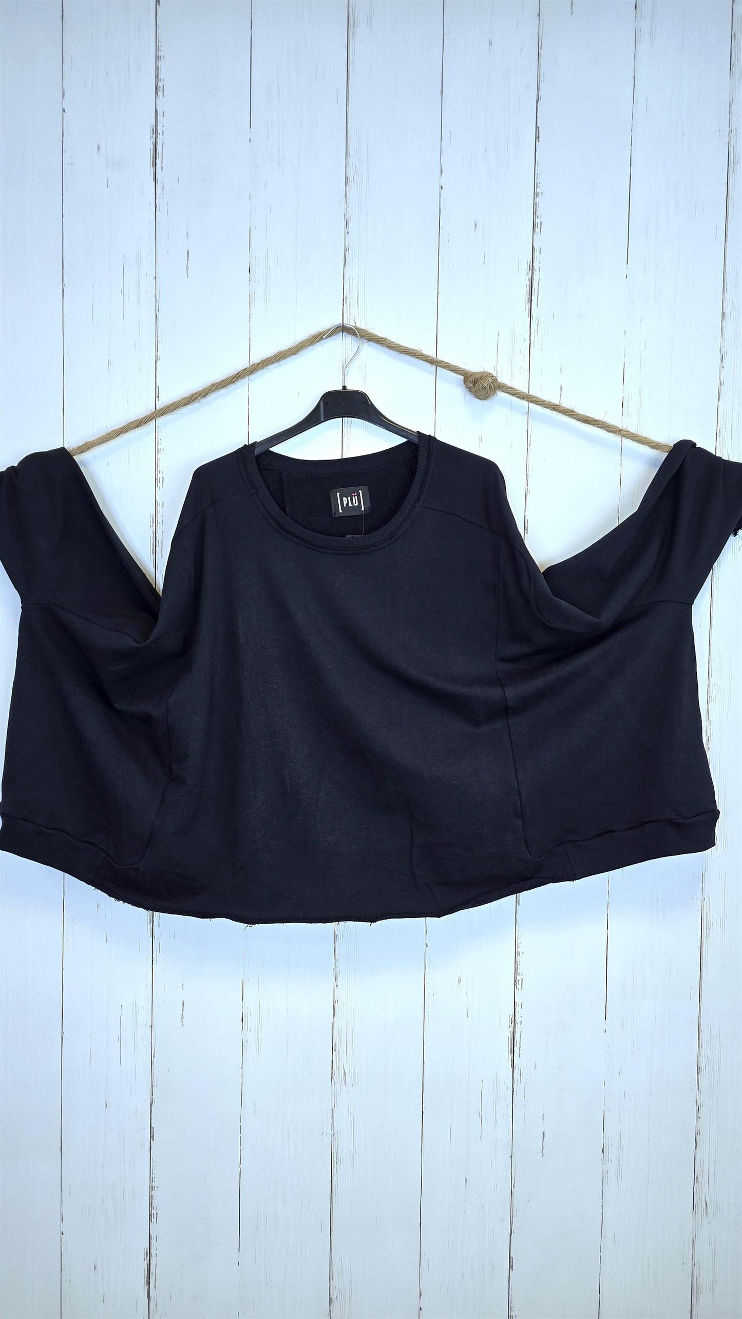 Wide short sweat svart