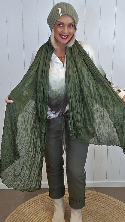 Crinkle skjerf grønn