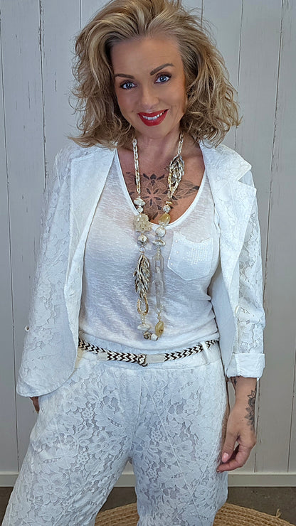 Cleo blondeblazer hvit