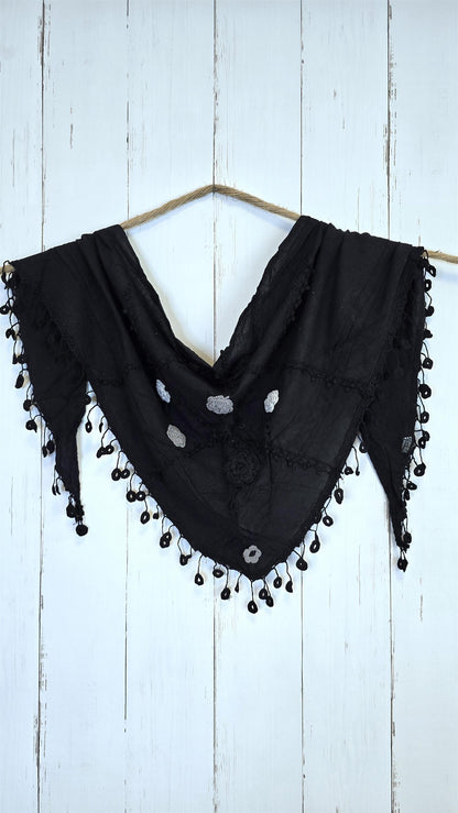 Chloe bomull skjerf svart