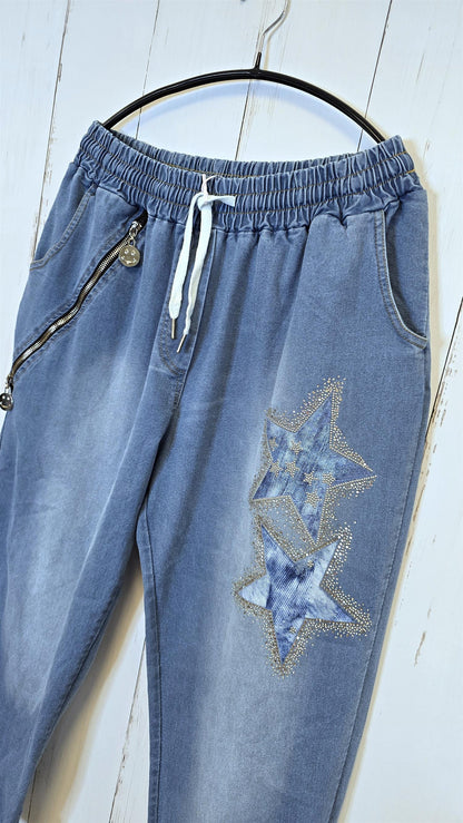 Stella denim joggebukse