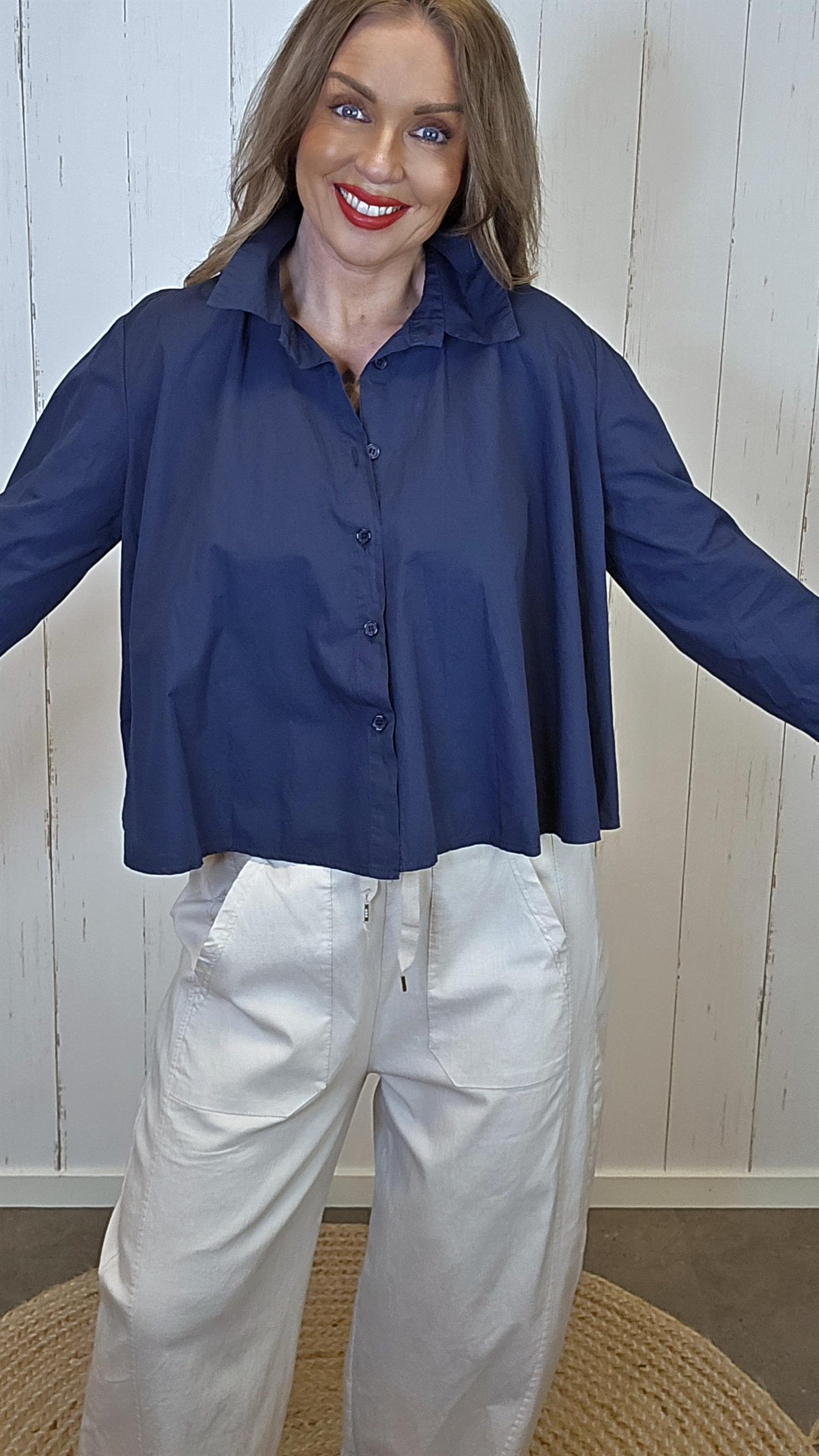 Ella skjorte Skjorte Navy
