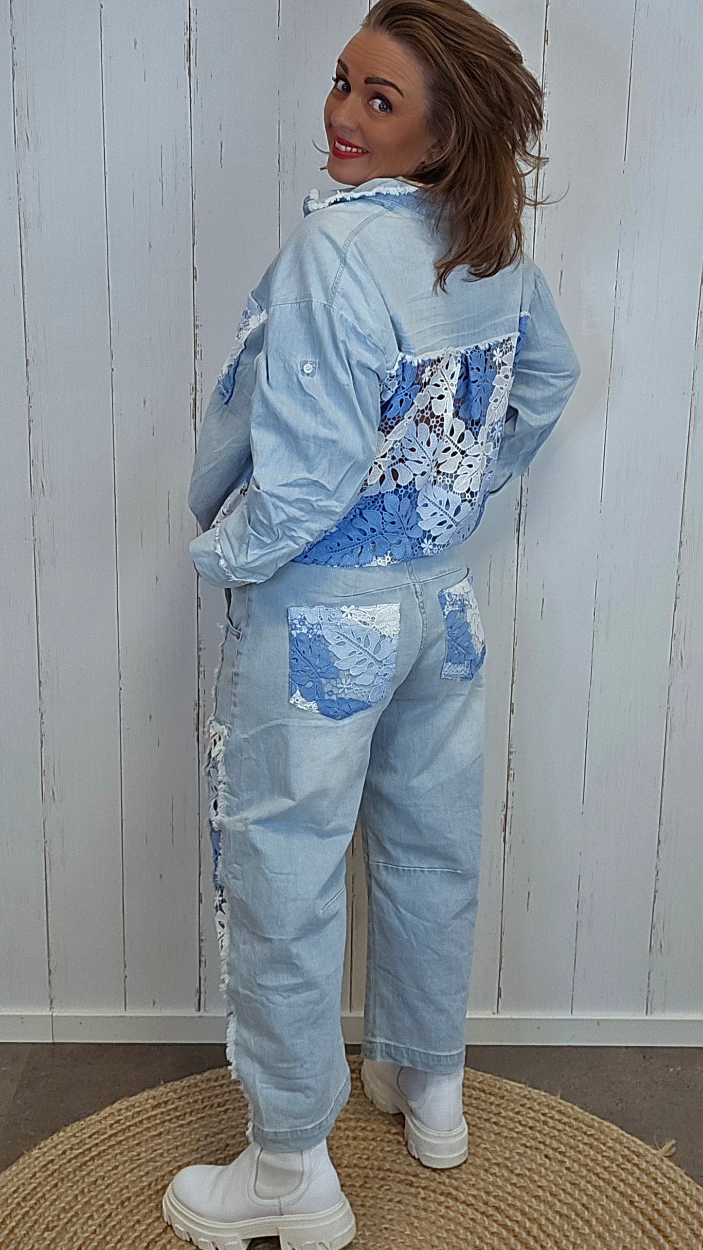 Trixy jeans med blonder