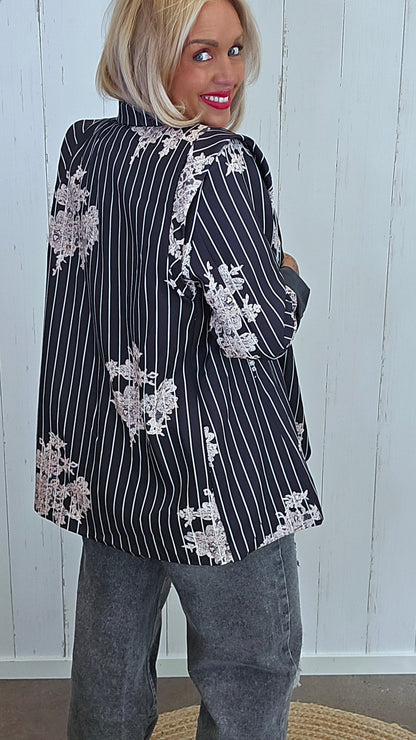 Asley blazer stripet svart