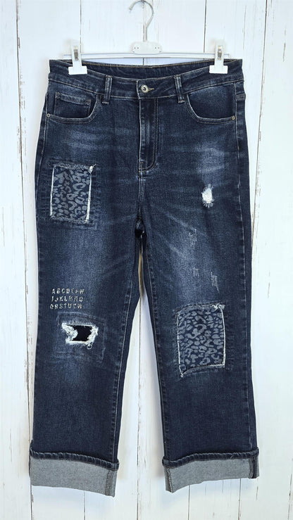 Elodie stretchy jeans med patches