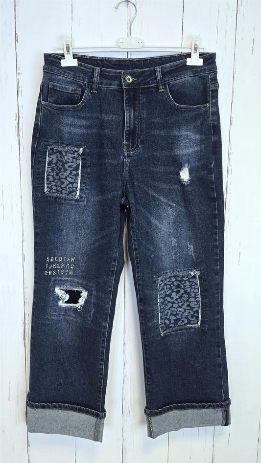 Elodie stretchy jeans med patches