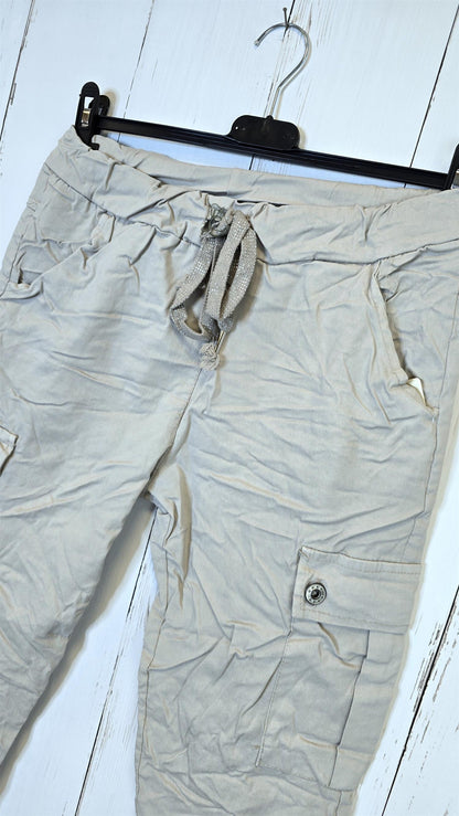 Mia cargo bukse beige