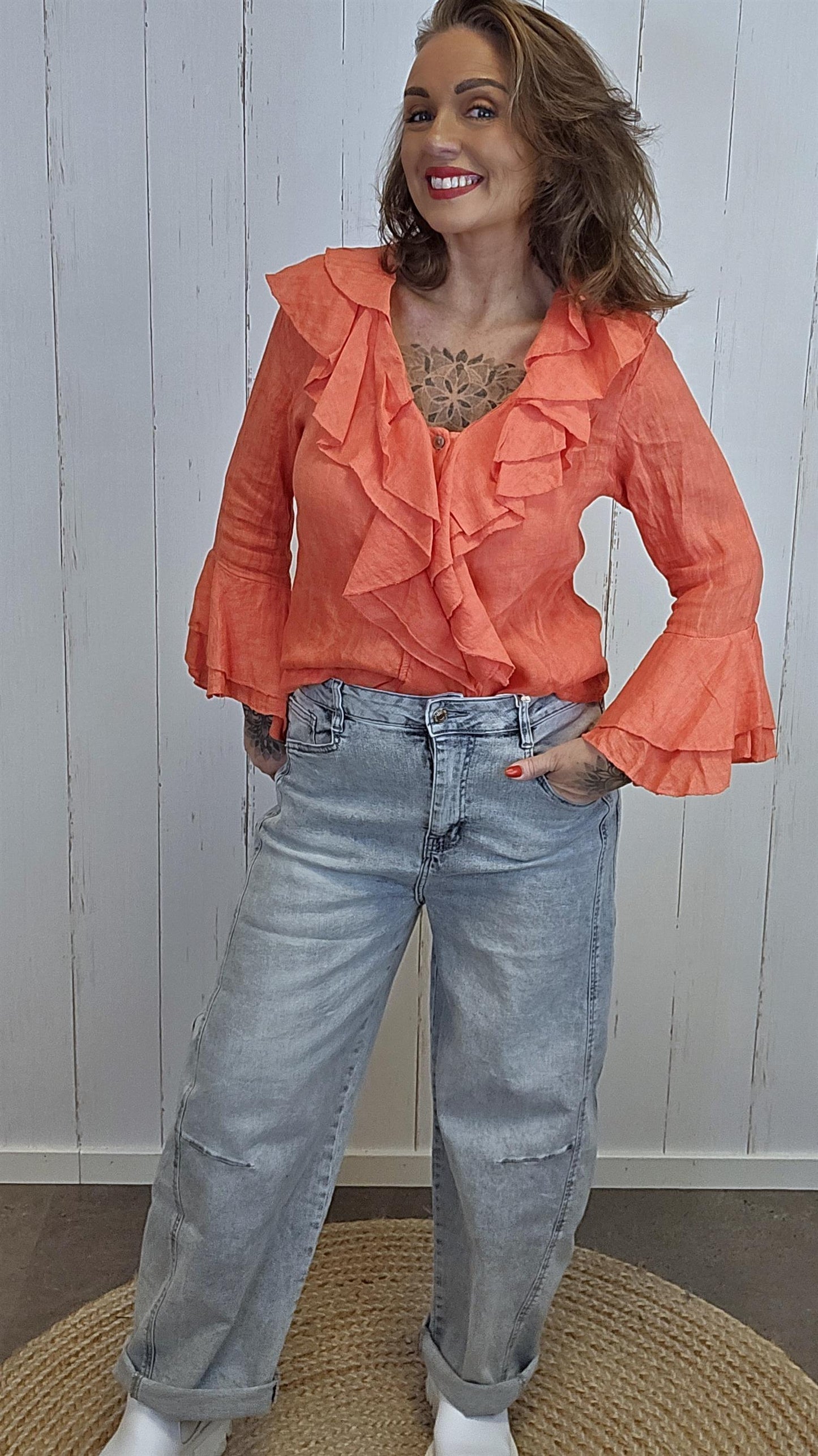 Karostar Barrel jeans lysegrå