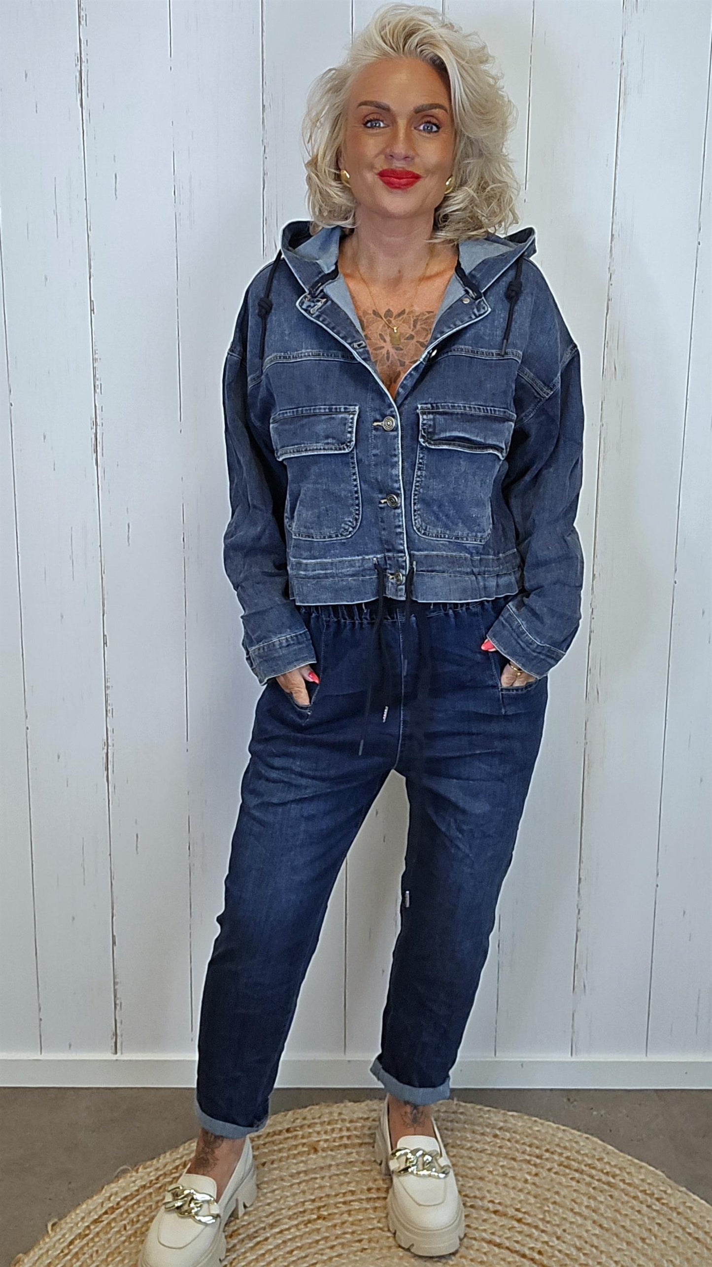 Alysa denim Hettejakke