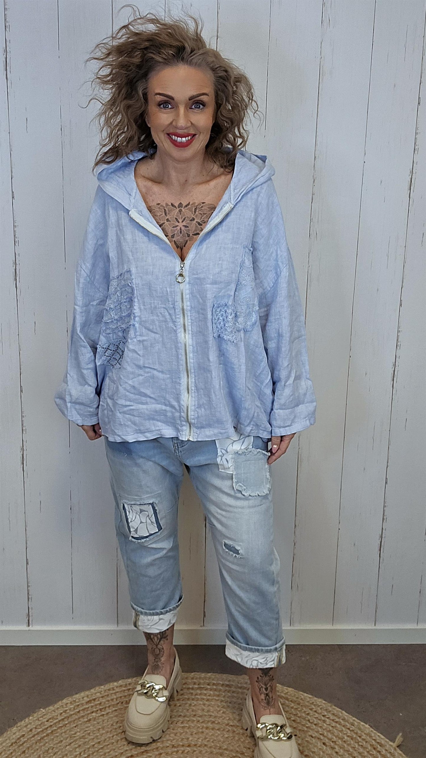 Lina lin hettejakke blå