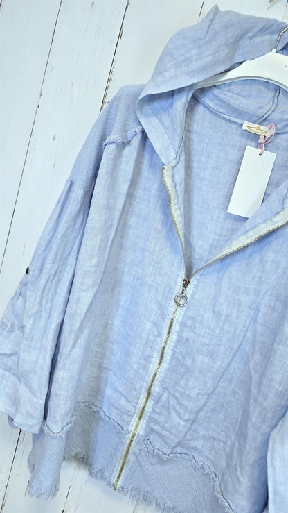 Louise oversized linhettejakke blå