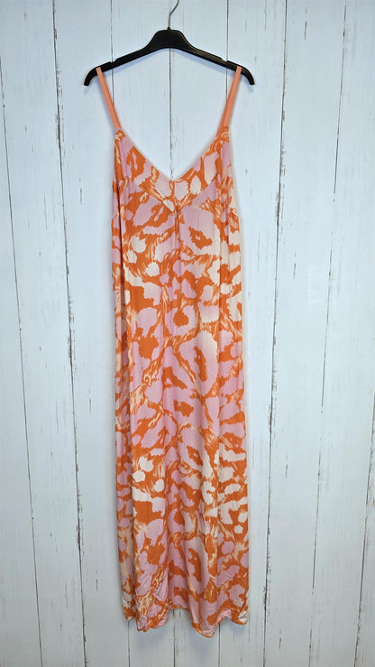 Bella maxikjole med print orange