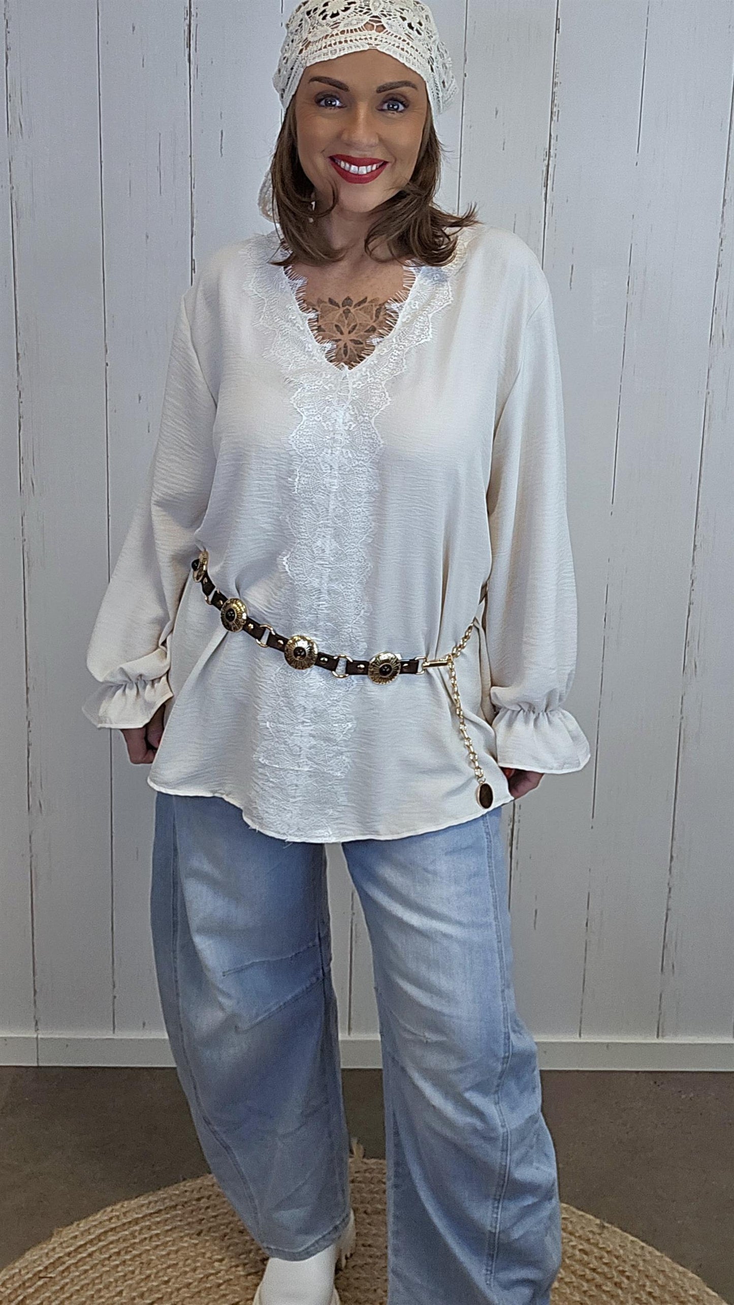 Ember kjede belte brun gull