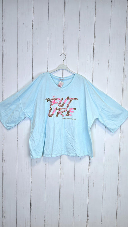 Future oversized topp mintblå
