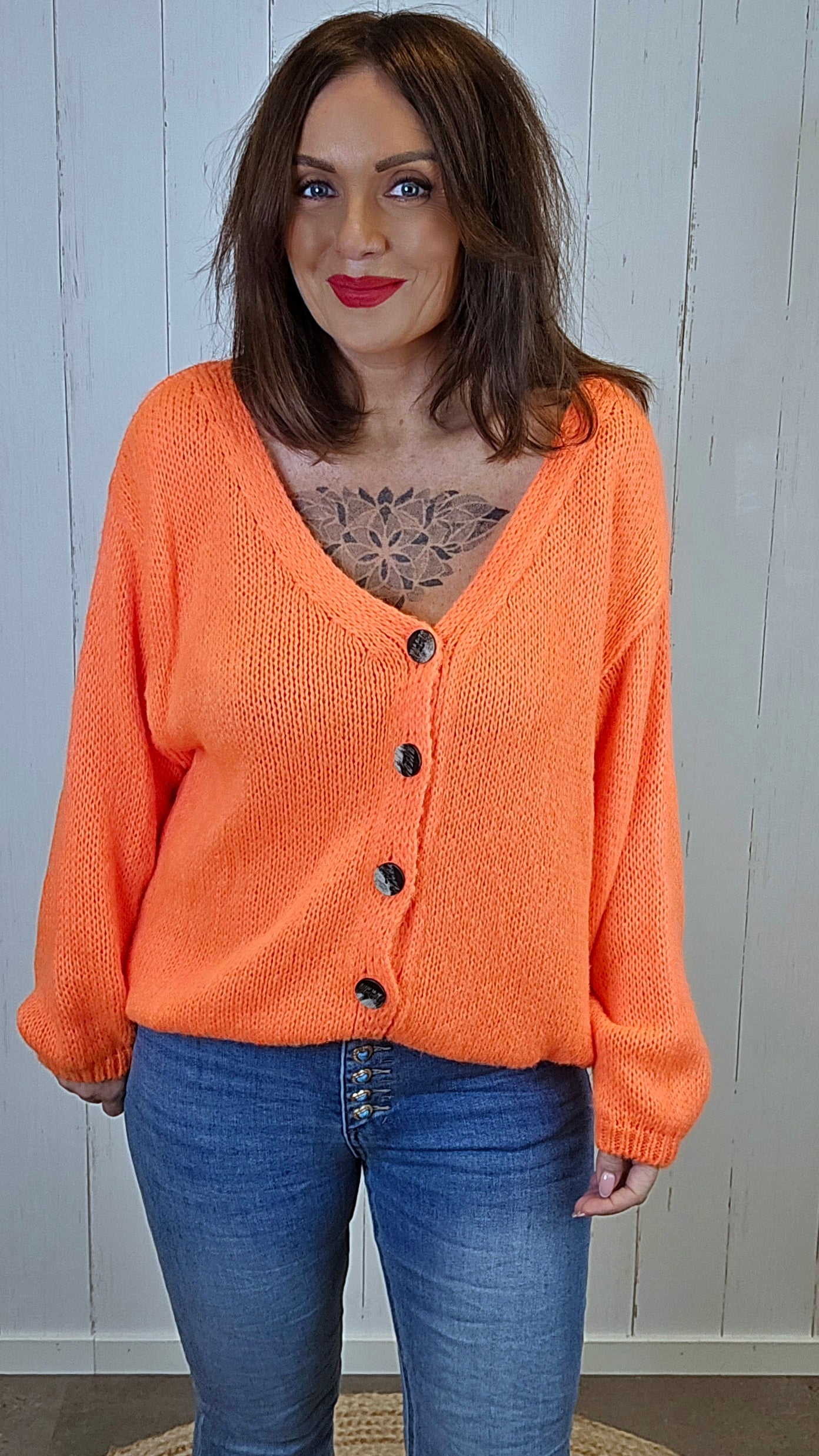 Vera cardigan oransje