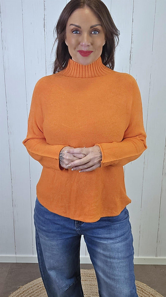 Caroline Høyhalsgenser Orange