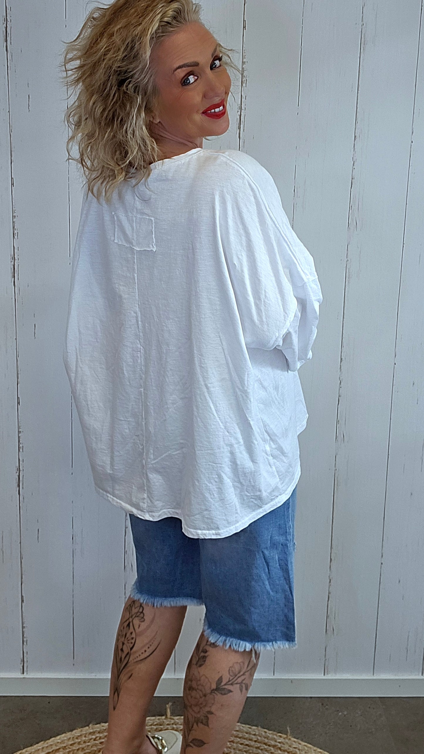 Future oversized topp hvit
