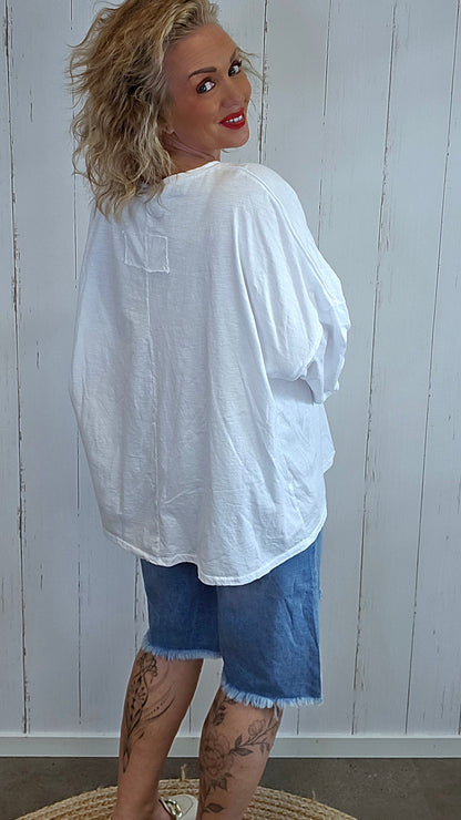 Future oversized topp hvit